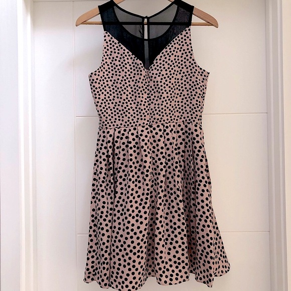 LC Lauren Conrad Dresses & Skirts - LC Lauren Conrad Polka Dot Sheer A-lined Midi Dress NWOT
